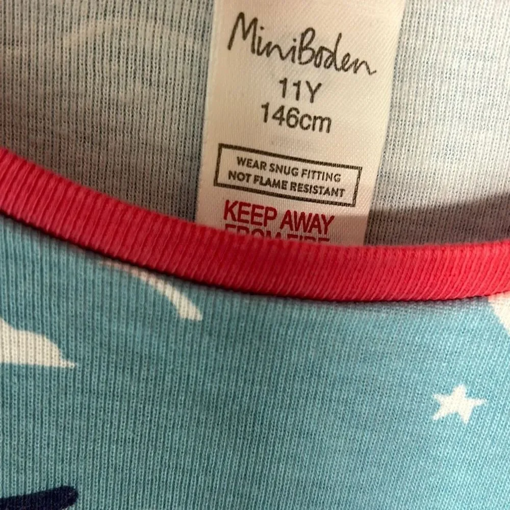 Mini Boden Pegasus Unicorn Pajama Set 11Y